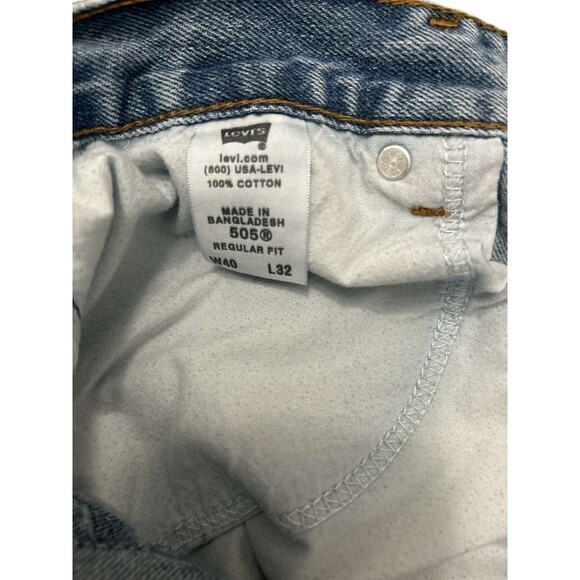 Levis Mens 505 Regular Fit Jeans Size 40 x 32 Medium Wash Straight Leg - Picture 7 of 7